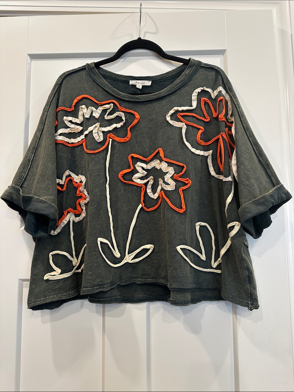 Oli & Hali Mineral Washed Short-Sleeve Top, Size Medium